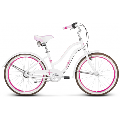 Detský bicykel 24" Le Grand Sanibel Jr 14" bielo-ružový
